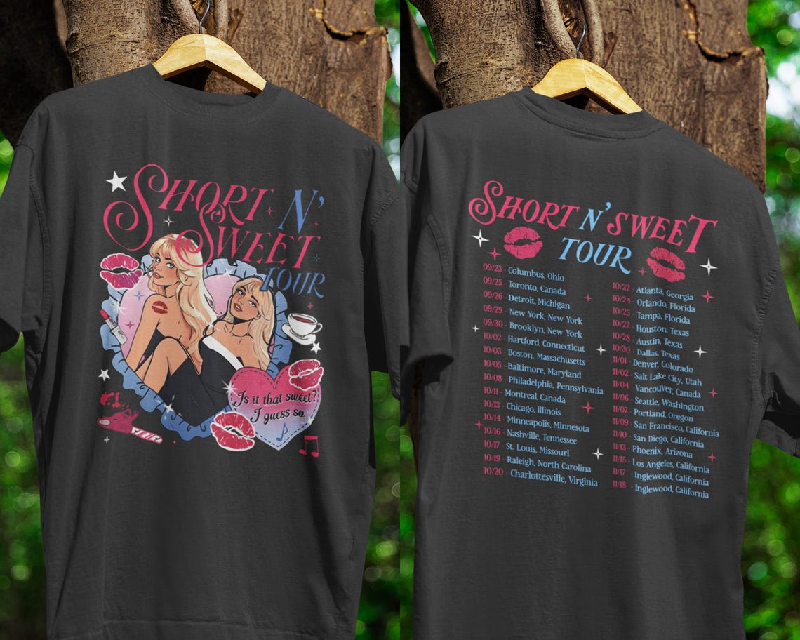 Sabrina Carpenter Short N Sweet Tour 2025 Shirt Pop Star Concert Shirt Unisex