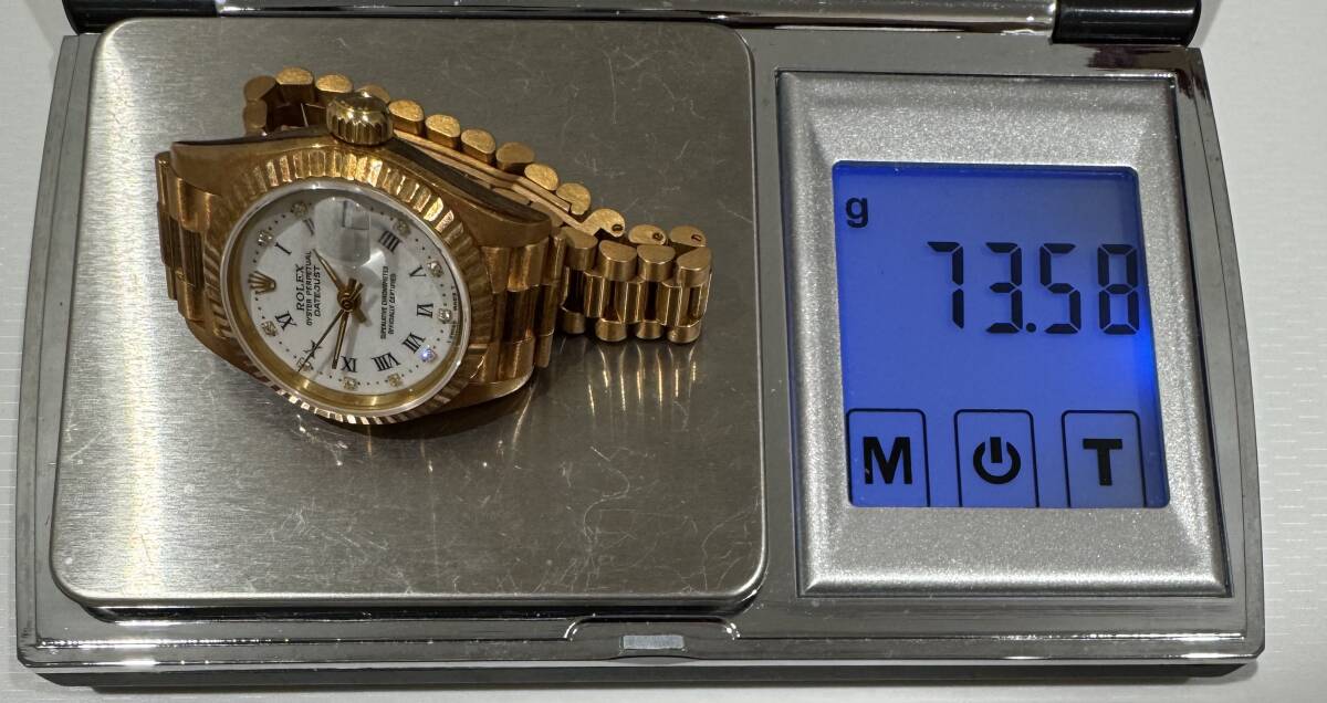 ROLEX Datejust 69178 No. 90, circa 1965, 10 Diamonds, Solid Gold, 18K Yellow Gold, Women's, Box, Warranty Card, Working Condition