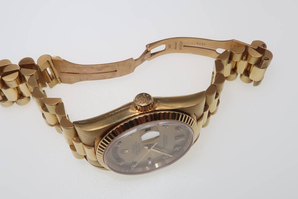 ROLEX Day-Date 18238 W-Serial, 18K Yellow Gold, 10 Diamonds, Men's Automatic Watch