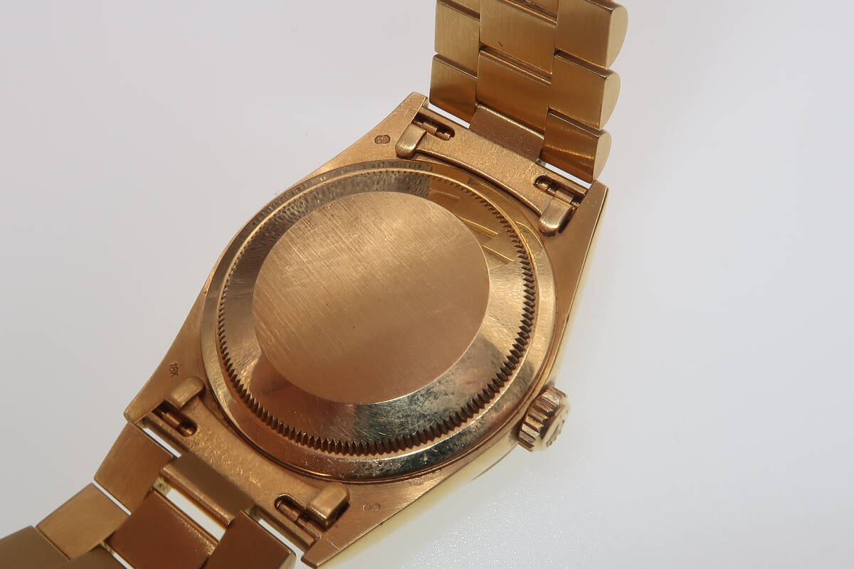 ROLEX Day-Date 18238 W-Serial, 18K Yellow Gold, 10 Diamonds, Men's Automatic Watch