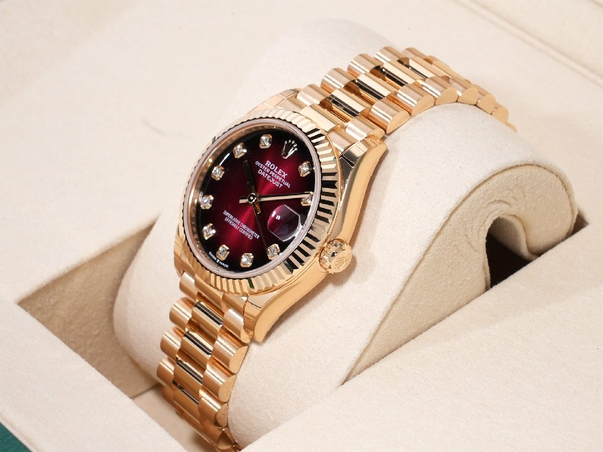 Rolex Datejust 31 Ref. 278278 18KYG Red Ombre x 10P Diamond Dial