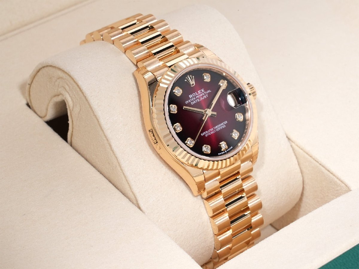 Rolex Datejust 31 Ref. 278278 18KYG Red Ombre x 10P Diamond Dial