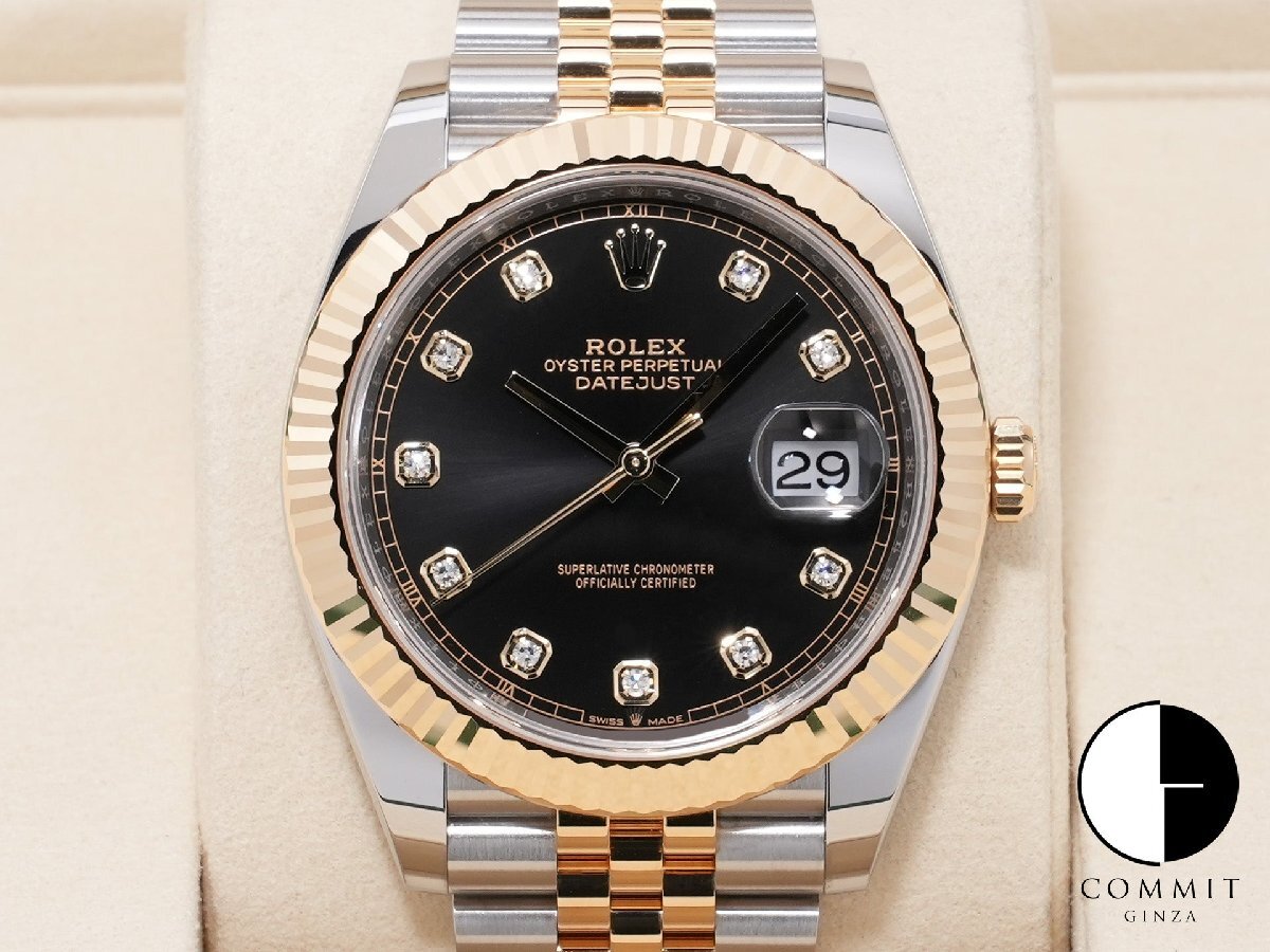Rolex Datejust 41 Ref. 126333G Stainless Steel/Yellow Gold Bright Black 10-Piece Diamond Dial