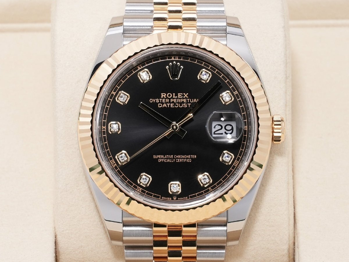 Rolex Datejust 41 Ref. 126333G Stainless Steel/Yellow Gold Bright Black 10-Piece Diamond Dial