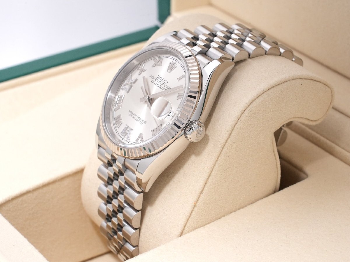 Rolex Datejust 36 Ref. 126234 Stainless Steel/White Gold Silver Diamond Dial Jubilee Bracelet