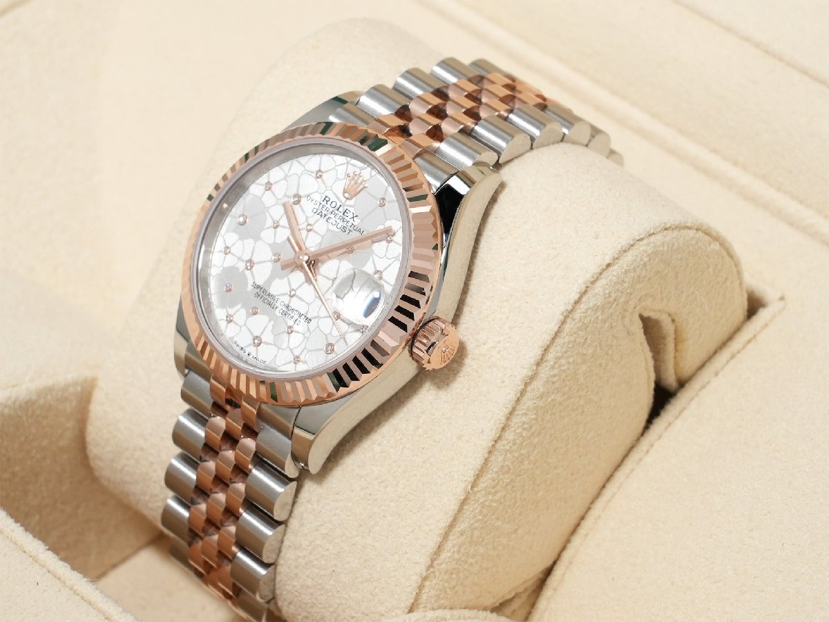 Rolex Datejust 31 Ref. 278271 Stainless Steel/Everose Gold Silver Floral Motif Dial