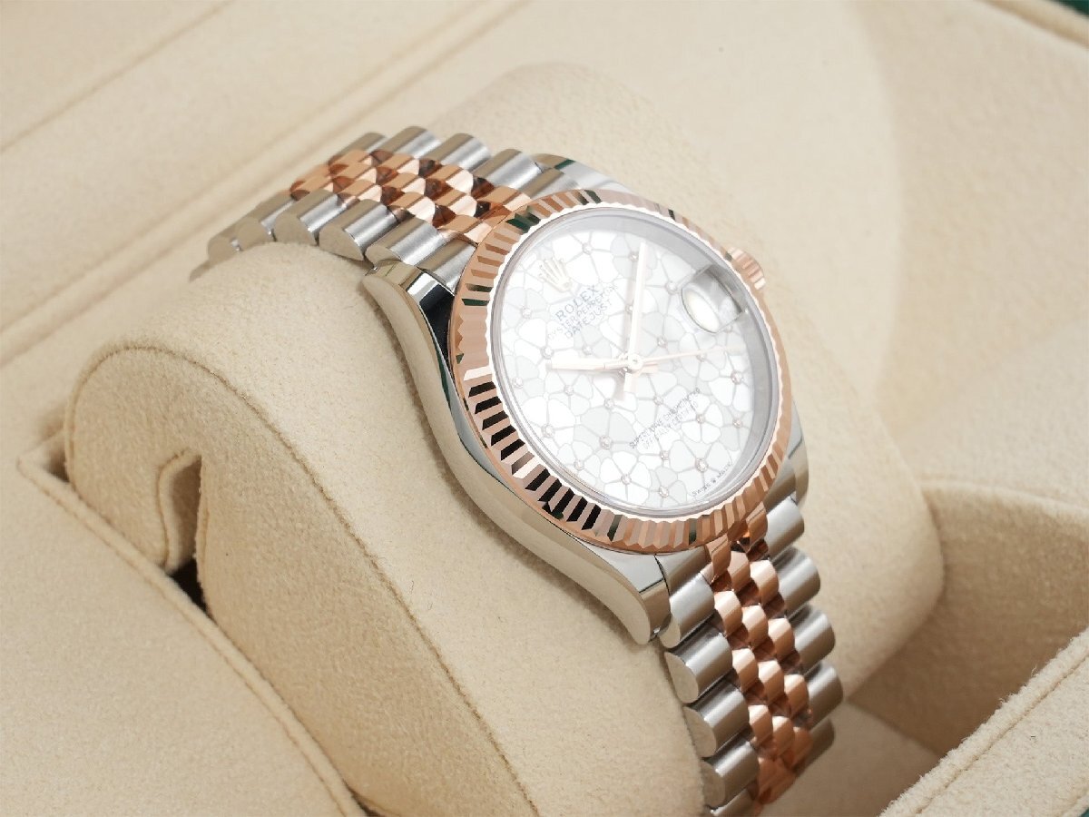 Rolex Datejust 31 Ref. 278271 Stainless Steel/Everose Gold Silver Floral Motif Dial