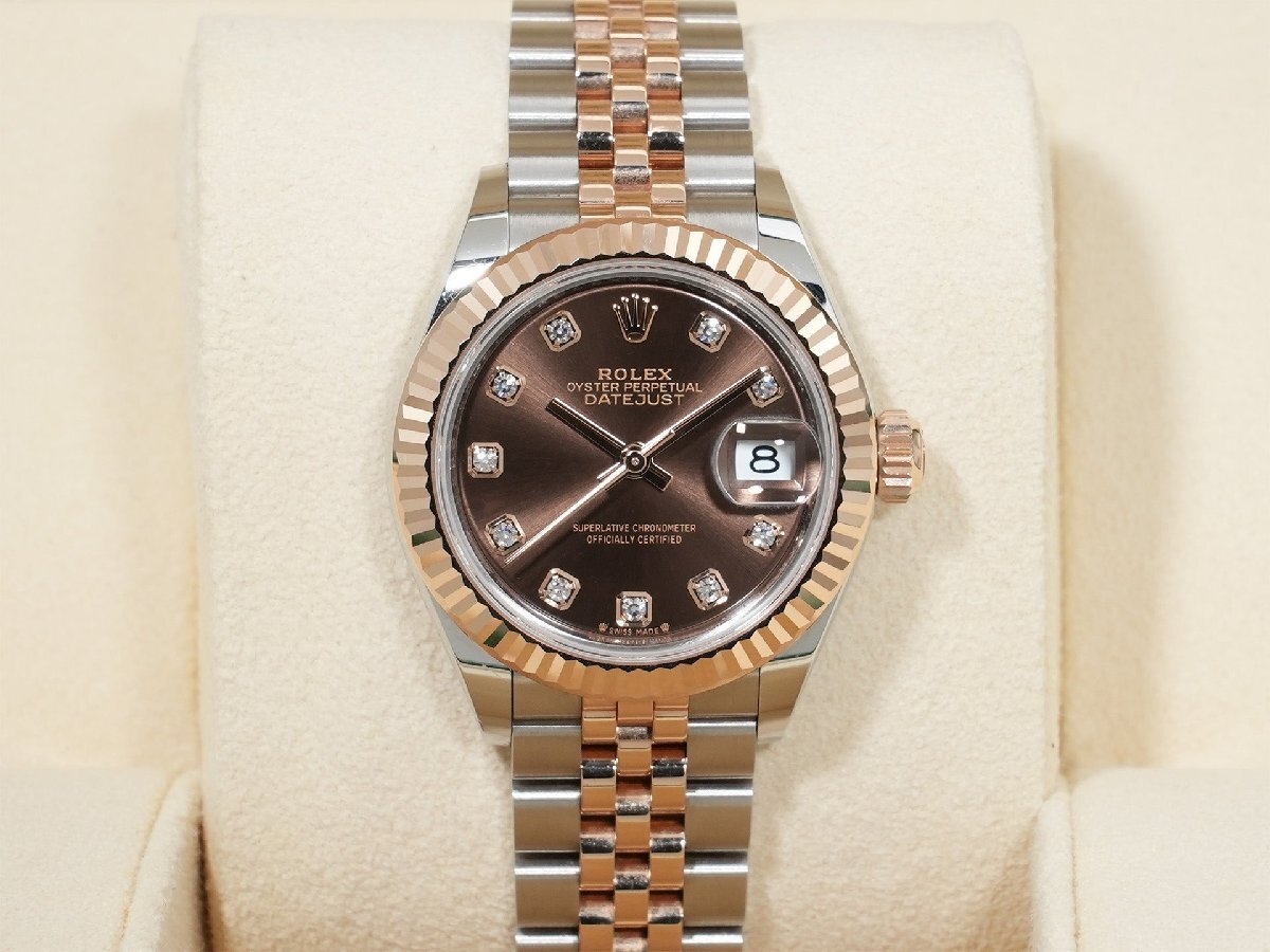Rolex Datejust 28 Ref. 279171 Stainless Steel/Everose Gold Chocolate Diamond Dial with Jubilee Bracelet