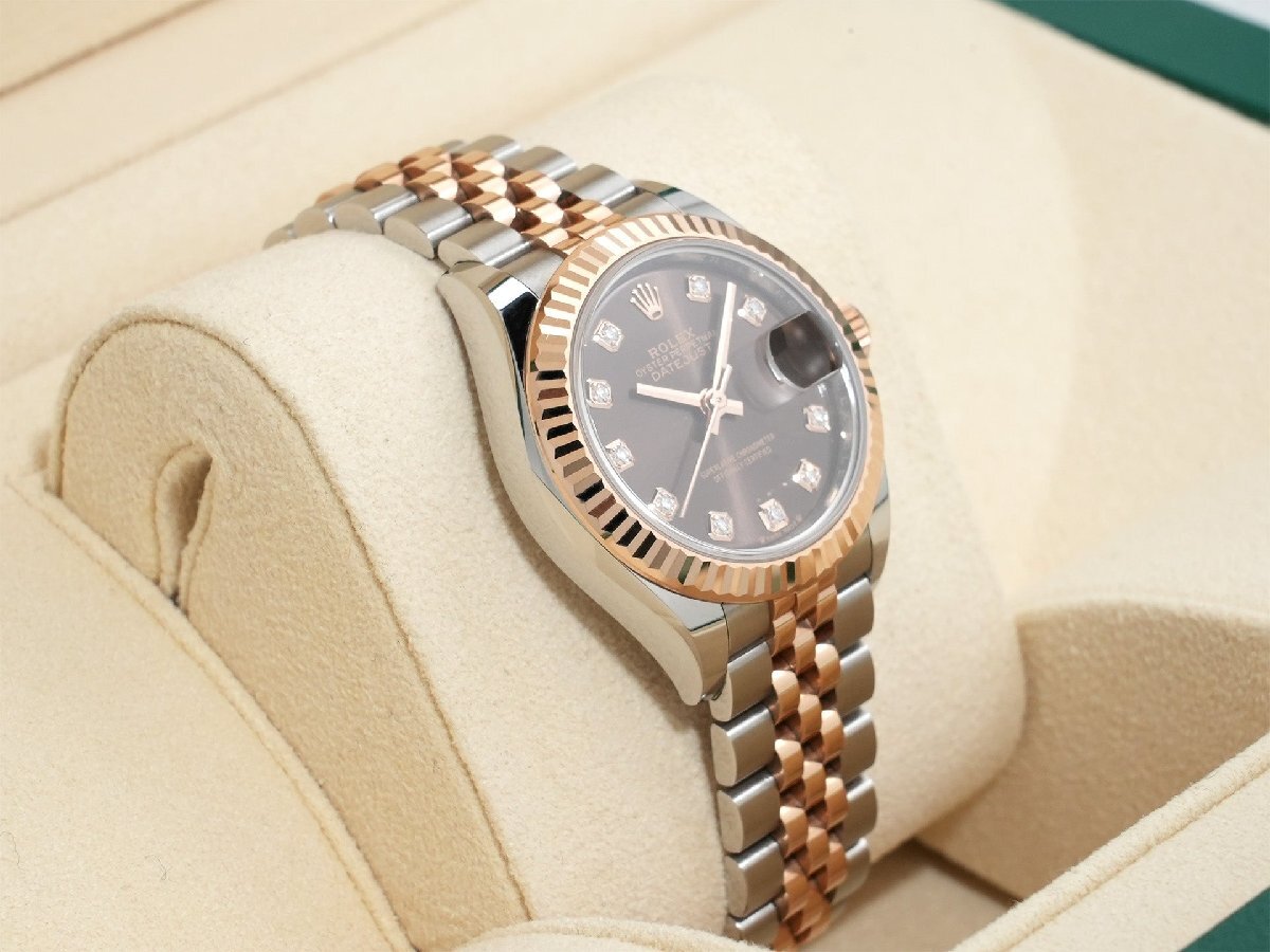 Rolex Datejust 28 Ref. 279171 Stainless Steel/Everose Gold Chocolate Diamond Dial with Jubilee Bracelet