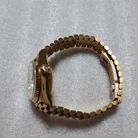 Rolex Datejust Ladies' 10-Piece Diamond 18K Yellow Gold Solid Gold 69178G Circa 1985 Warranty Card Links Outer Box Instruction Manual