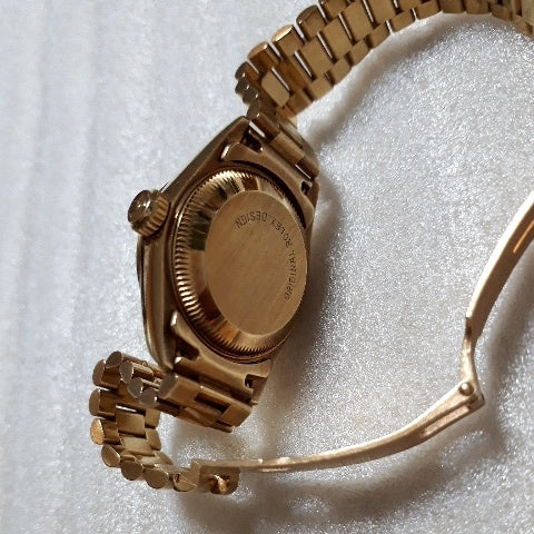 Rolex Datejust Ladies' 10-Piece Diamond 18K Yellow Gold Solid Gold 69178G Circa 1985 Warranty Card Links Outer Box Instruction Manual