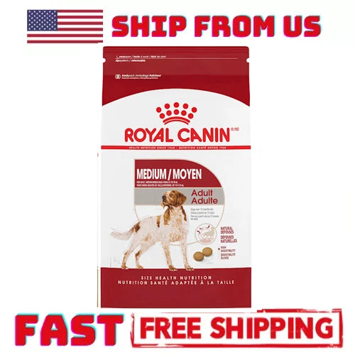 X5 Royal Canin Medium Breed Adult Dry Dog Food, 30 lb bag