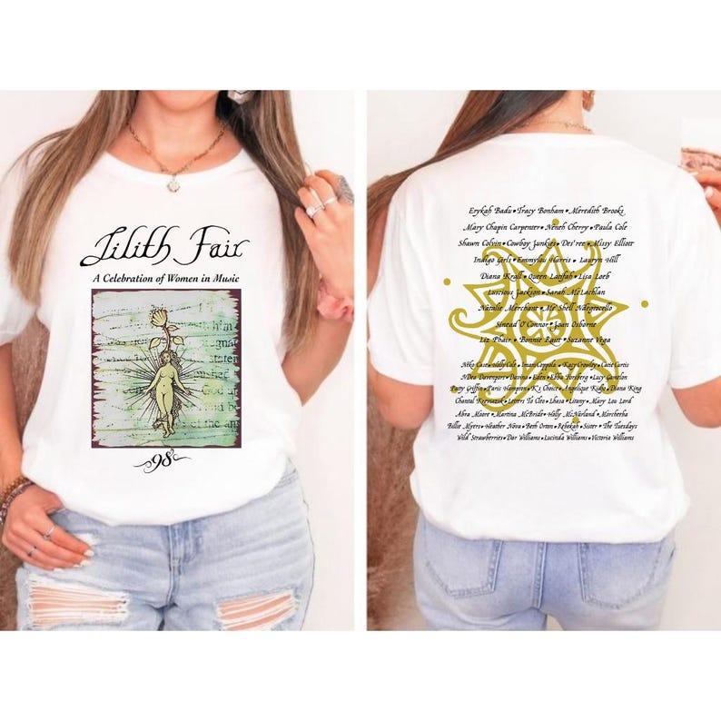 Vintage 1998 Lilith Fair Shirt Double Sided Print