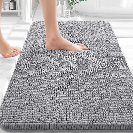 Bathroom Rugs 30x20, Extra Soft Absorbent Chenille Bath Rugs, Rubber Backing Quick Dry