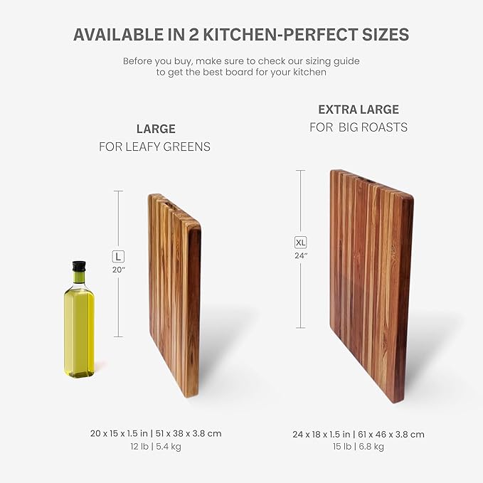 Wood Cutting Board with Grip Handles - Holiday Gift Ideas for Men and Women - Gift-Ready