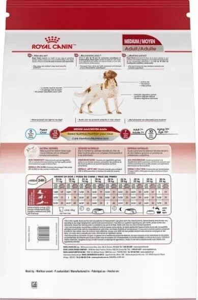 X5 Royal Canin Medium Breed Adult Dry Dog Food, 30 lb bag
