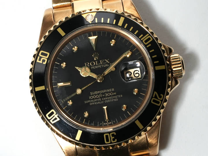Rolex Submariner Date  Reference 16808 No. 65 18KYG
