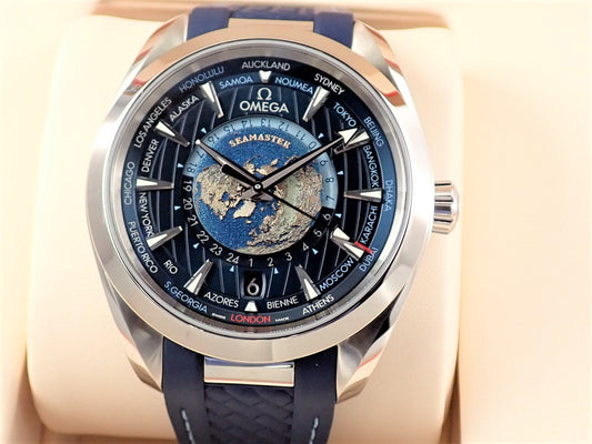 omega Seamaster Aqua Terra 150M Co-Axial Master Chronometer GMT World Timer 43MM Reference 220.12.43.22.03.001