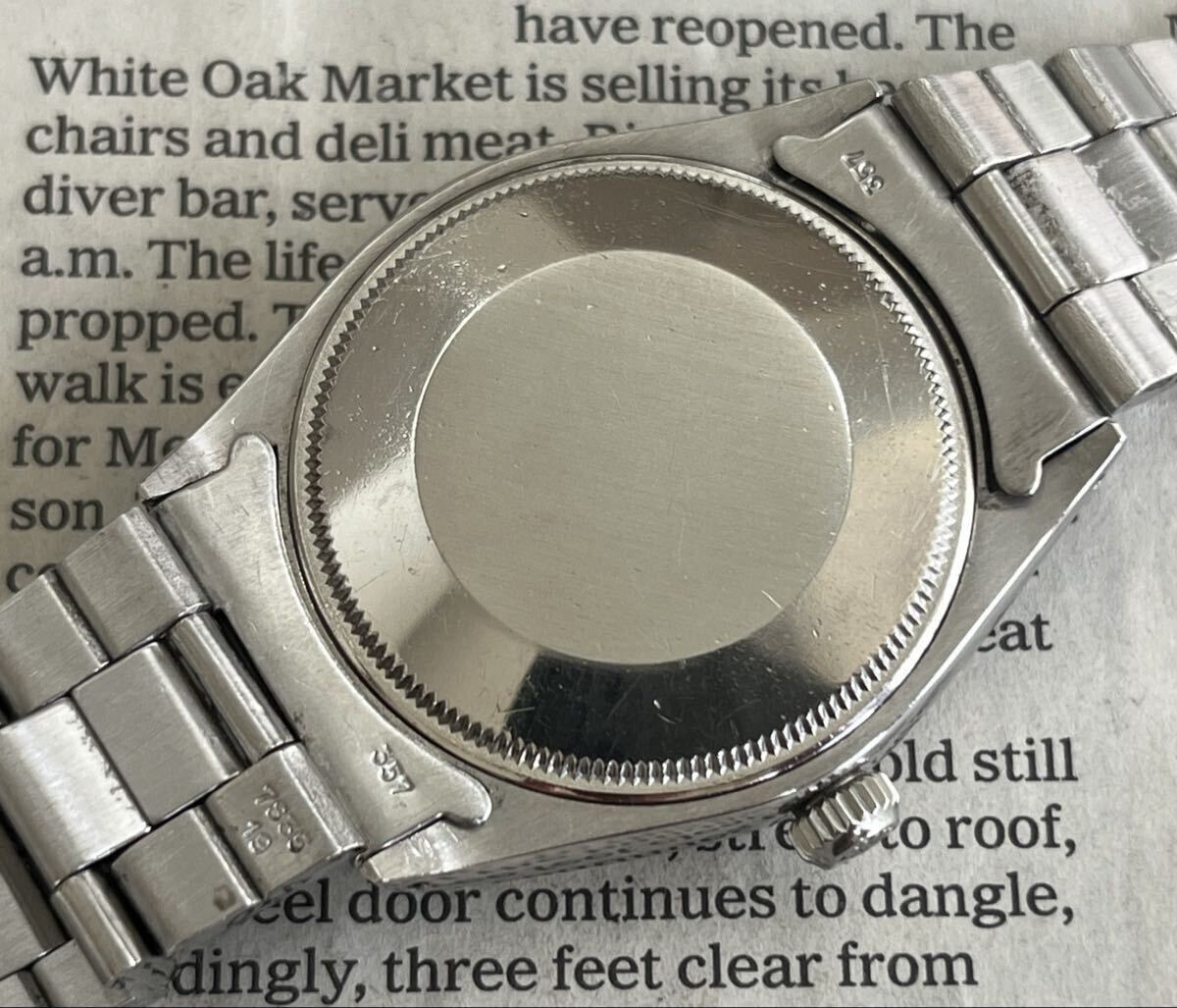 ROLEX Explorer Dial 5500, 1977, Caliber 1520, with Genuine Triple-Bracelet, 7935/357, includes original warranty.