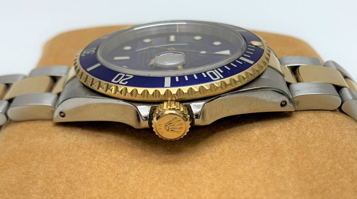 ROLEX Submariner 16613 T-Serial, Blue Sub, Date, Automatic, Men's Watch, Yellow Gold and Stainless Steel, Boxed, Warranty Card Included, In-Store Pickup Available