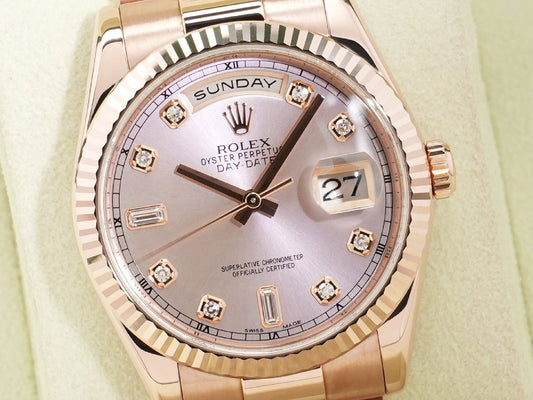 Rolex Day-Date Ref. 118235A 18KPG Pink x 10P Diamond Dial