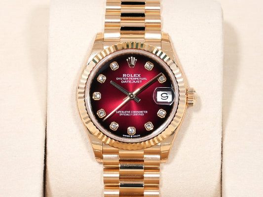 Rolex Datejust 31 Ref. 278278 18KYG Red Ombre x 10P Diamond Dial