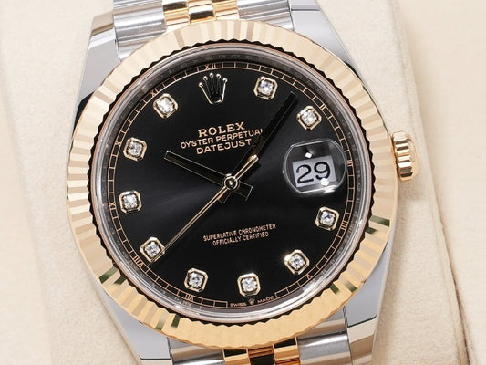 Rolex Datejust 41 Ref. 126333G Stainless Steel/Yellow Gold Bright Black 10-Piece Diamond Dial