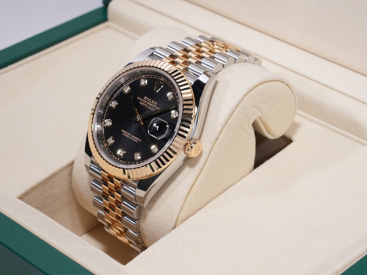 Rolex Datejust 41 Ref. 126333G Stainless Steel/Yellow Gold Bright Black 10-Piece Diamond Dial