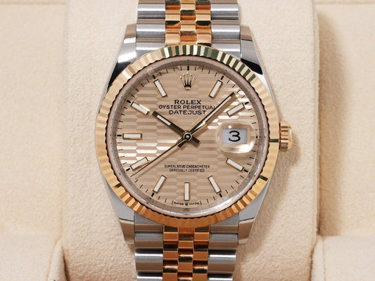 Rolex Datejust 36 Ref. 126233 Stainless Steel/Yellow Gold Champagne Fluted Motif Dial