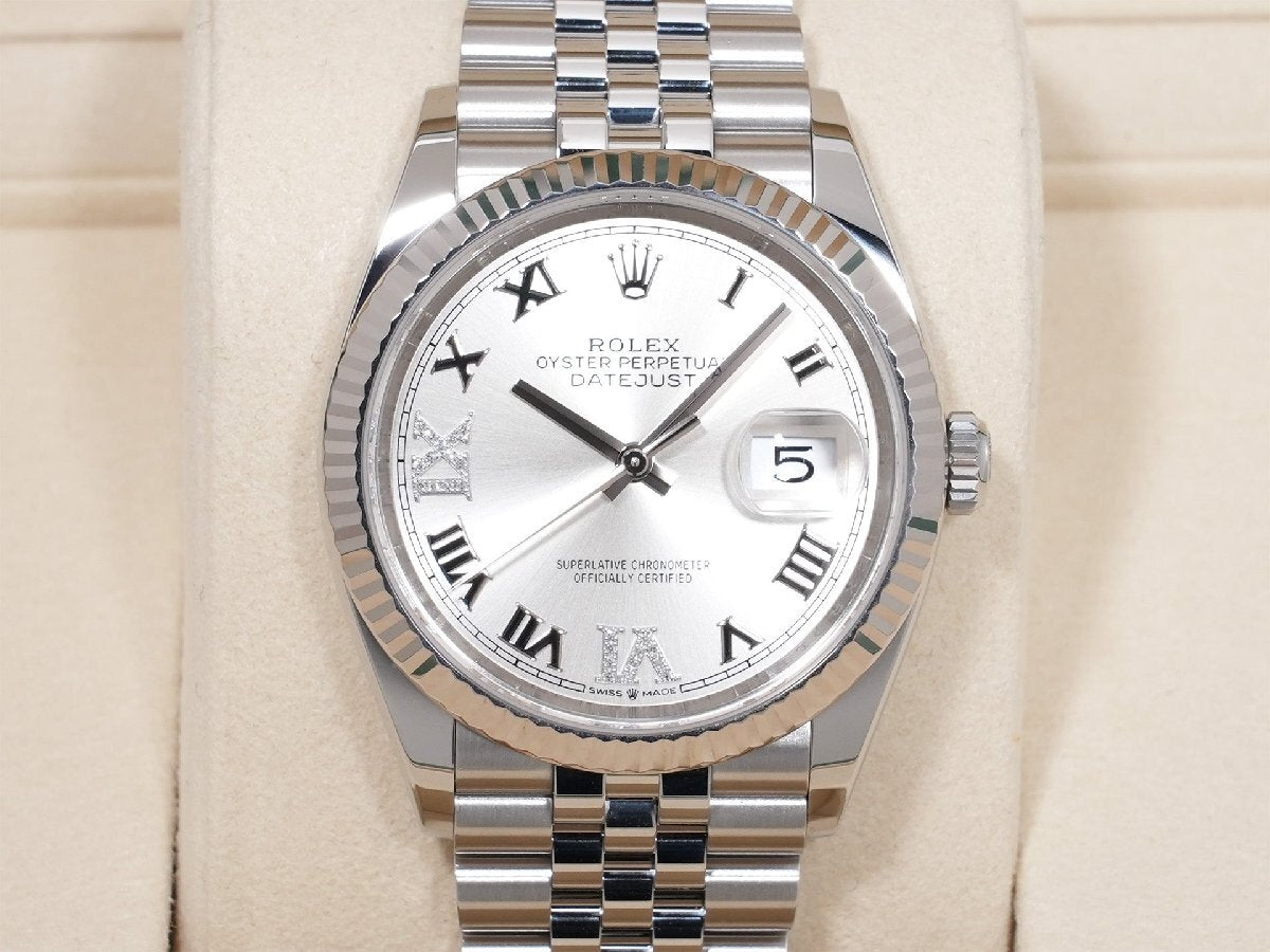 Rolex Datejust 36 Ref. 126234 Stainless Steel/White Gold Silver Diamond Dial Jubilee Bracelet