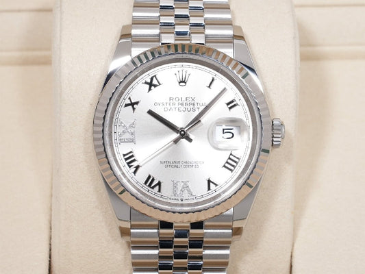 Rolex Datejust 36 Ref. 126234 Stainless Steel/White Gold Silver Diamond Dial Jubilee Bracelet