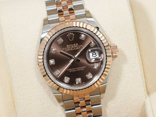 Rolex Datejust 28 Ref. 279171 Stainless Steel/Everose Gold Chocolate Diamond Dial with Jubilee Bracelet