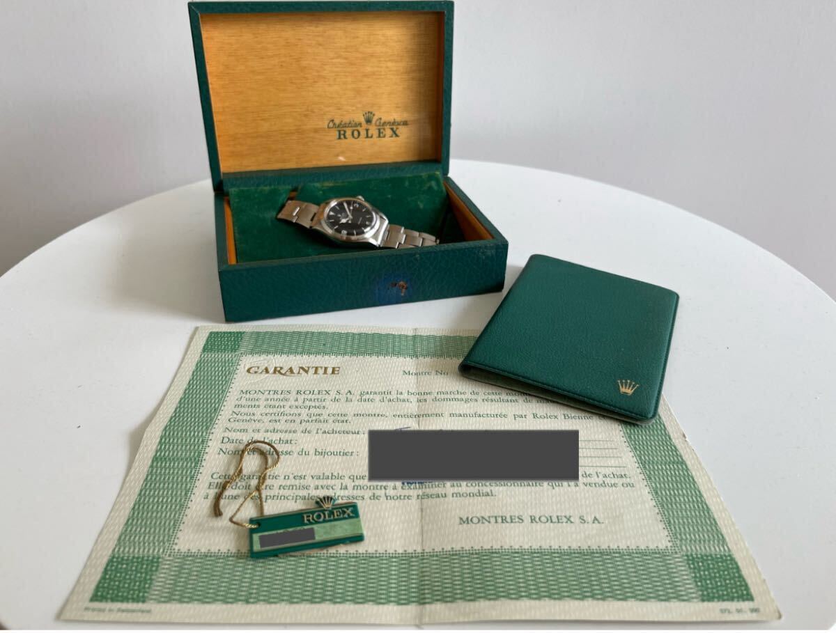 ROLEX Explorer Dial 5500, 1977, Caliber 1520, with Genuine Triple-Bracelet, 7935/357, includes original warranty.