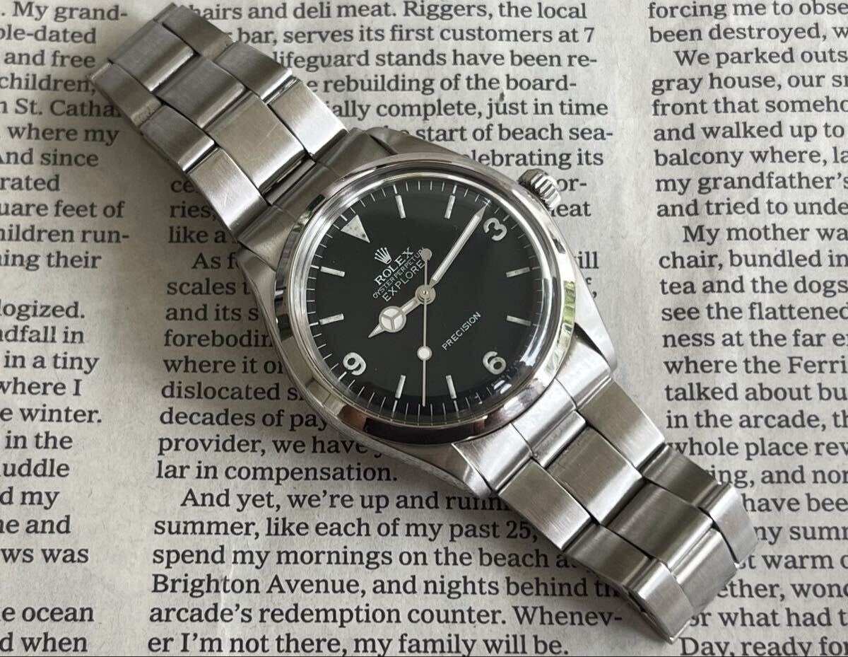 ROLEX Explorer Dial 5500, 1977, Caliber 1520, with Genuine Triple-Bracelet, 7935/357, includes original warranty.