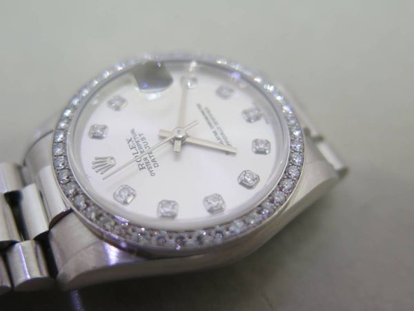 ROLEX Rolex PT950 Datejust with 10 Diamonds and Diamond Bezel 78286 in Solid Platinum