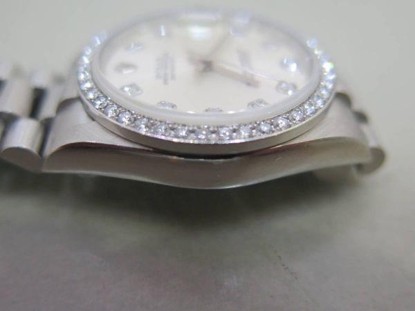 ROLEX Rolex PT950 Datejust with 10 Diamonds and Diamond Bezel 78286 in Solid Platinum