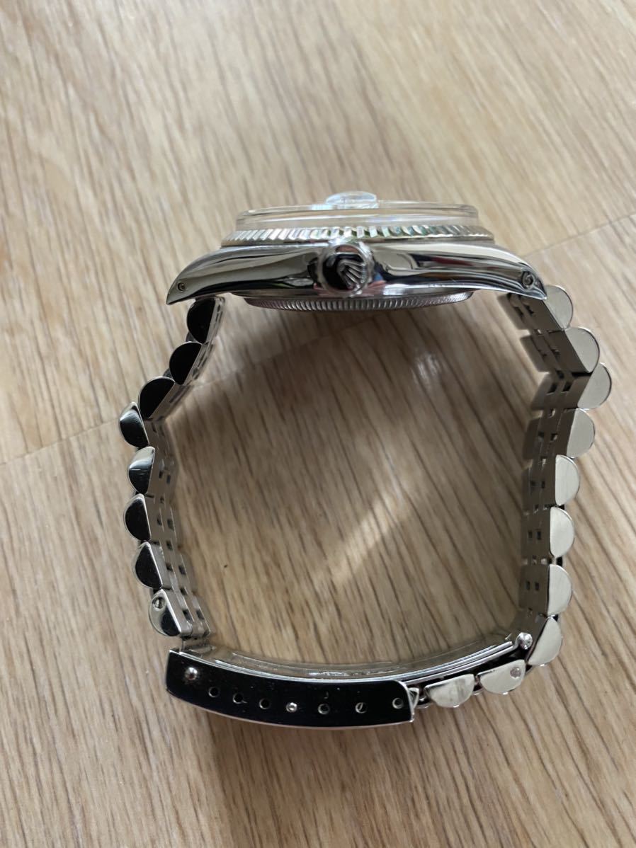 1970s ROLEX DATEJUST 16014 Rolex Datejust Oyster Perpetual with White Gold Bezel, Newly Polished. Used Vintage.