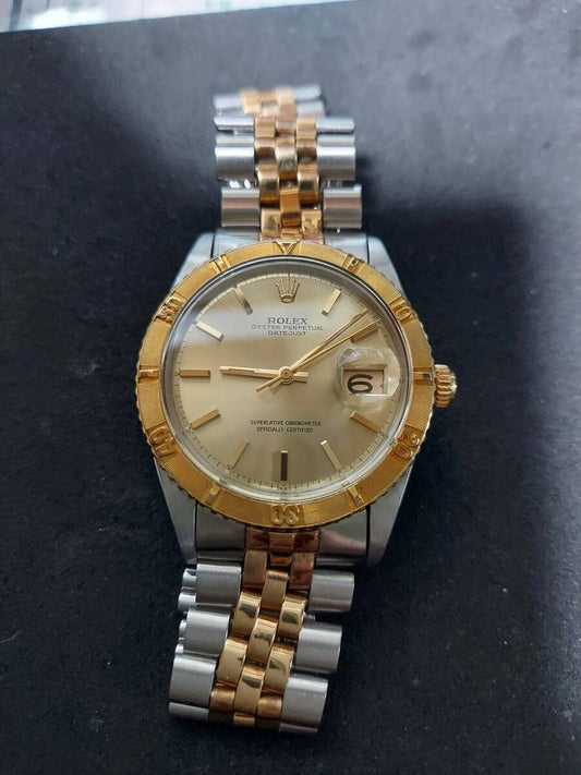 Rolex 1625 Thunderbird gold and stainless steel combination model. Overhauled last year. Exterior polished. Beautiful men's size: 36mm (excluding crown). Fits sizes 18cm to 22cm.