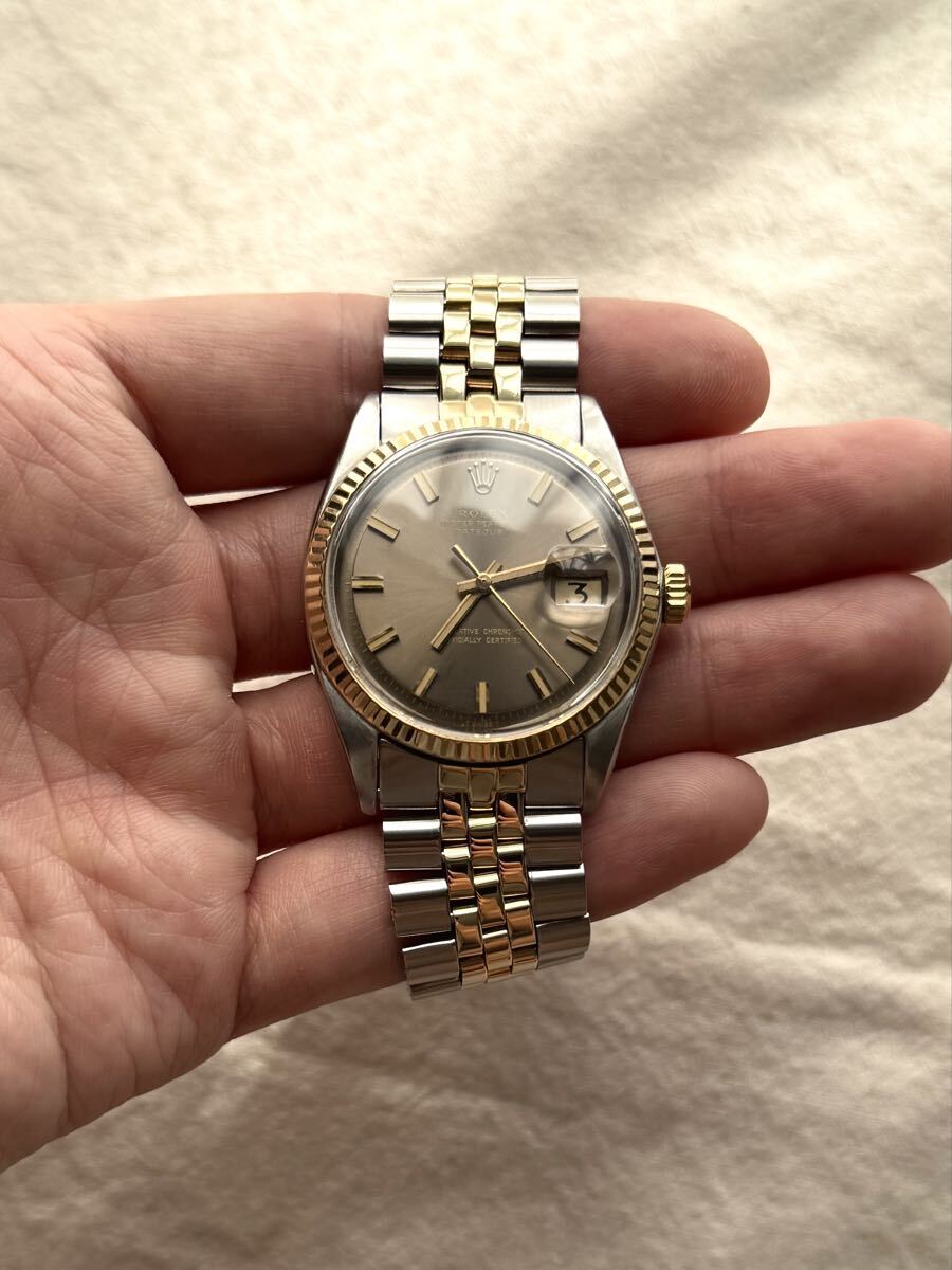 ROLEX 1601 [Vintage Datejust Two-Tone Wideboy Watch with Ghost Dial and Non-Luminous Bracelet]